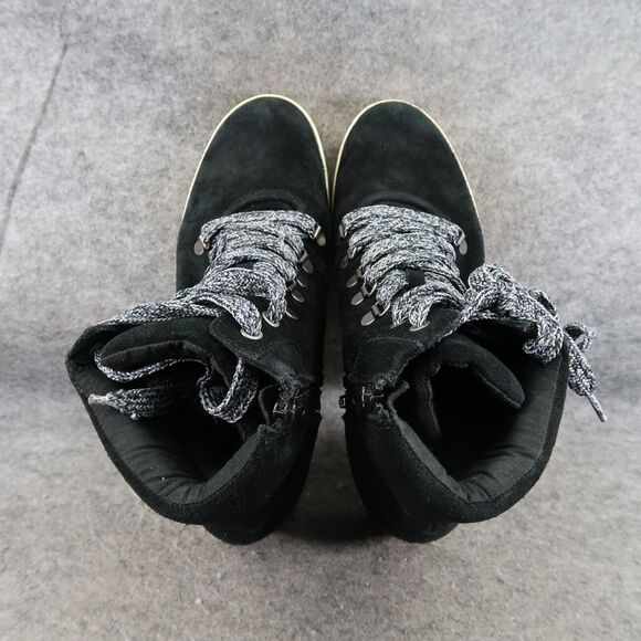 Steve Madden Shoes Womens 10 Sneakers Wedge Fashion Lifestyle Boot Leather Black - Picture 8 of 14